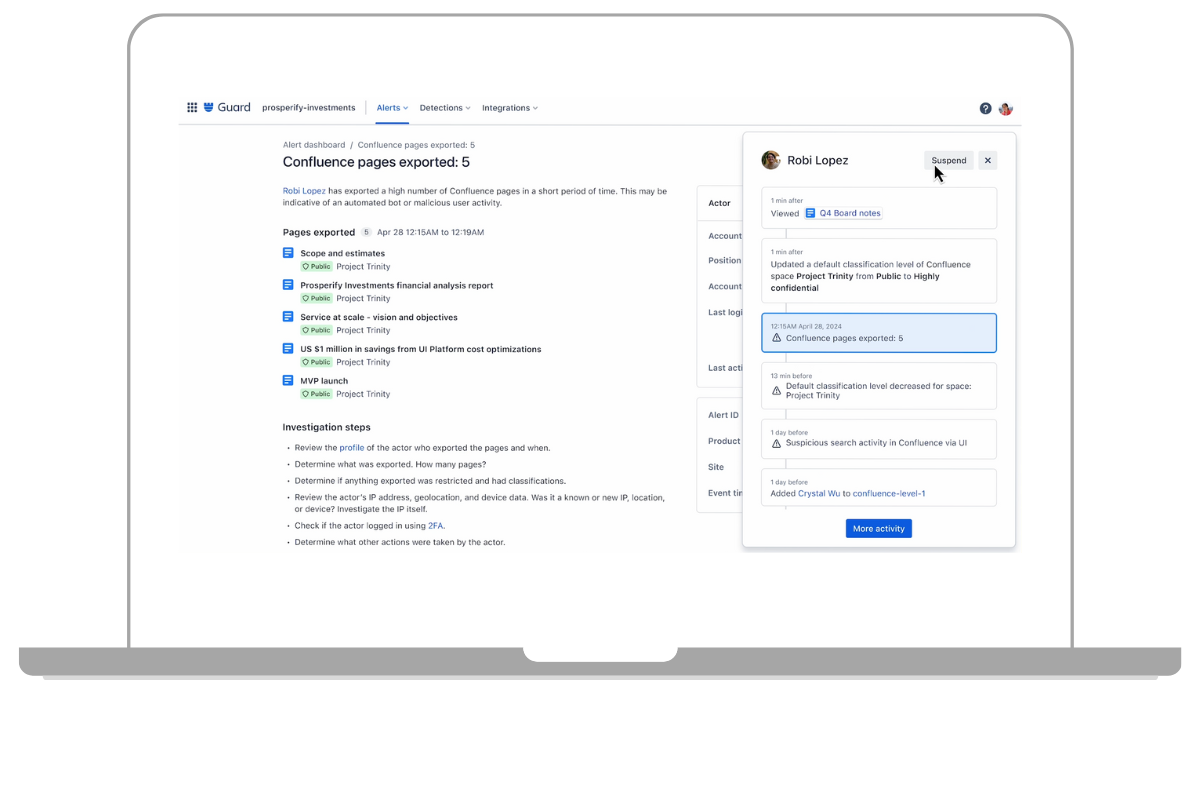 Atlassian Guard auf Bedrohungen reagieren