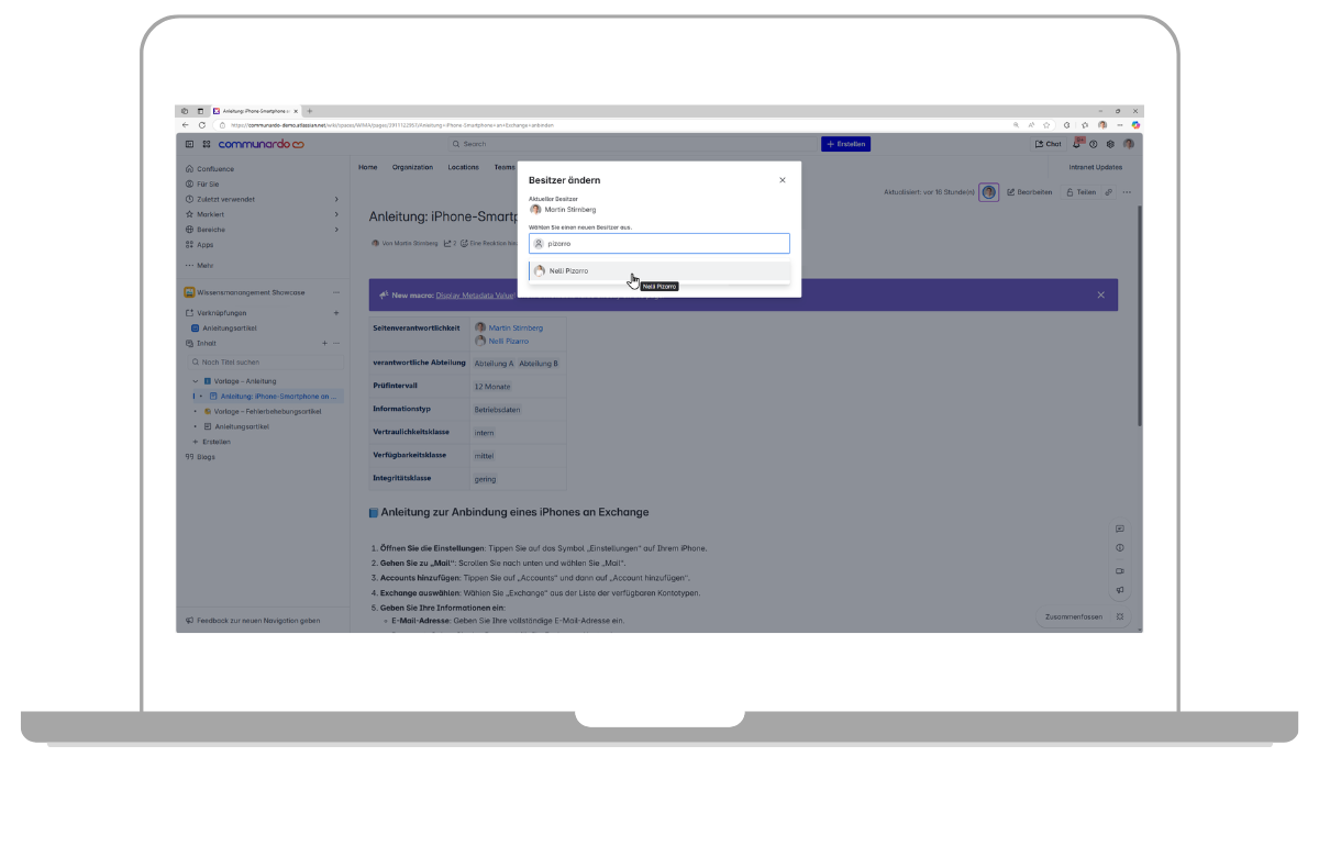 Klare Einsicht in die Verantwortlichkeiten und Statusanzeigen in der Confluence Cloud