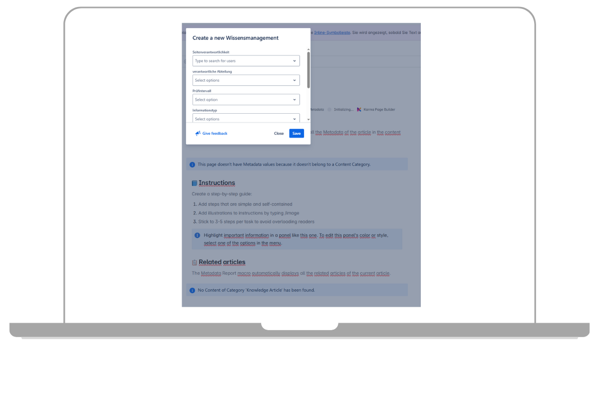 Einheitliche Dokumentation von Prozessen im Wissensmanagement der Confluence Cloud
