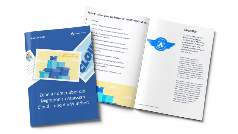 Laden Sie sich das Whitepaper zu den 10 Irrtümern bei der Cloud Migration runter (Atlassian, Communardo)
