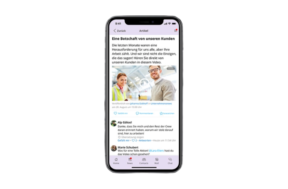 Kommunikation und Zusammenarbeit effizienter gestalten mit der Mitarbeiter-App