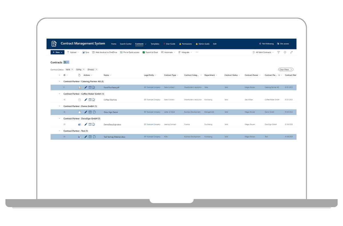 Vertragsmanagement: Erhalten Sie eine umfassende und zentrale Übersicht über sämtliche Verträge
